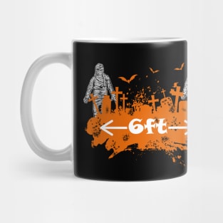 Funny Halloween Ghost Social Distancing Mug